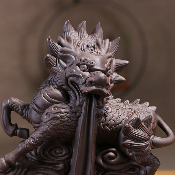 Backflow incense burner home decoration incense road utensils, unicorn purple sand smoke backflow aromatherapy burner original - Toy Collection