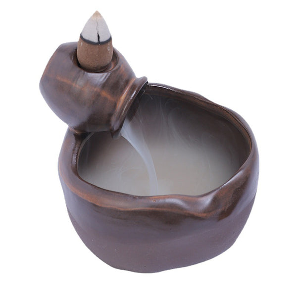 Ceramic backflow smoke ornamental aromatherapy burner, antique creative home jewelry gift return incense burner - Toy Collection