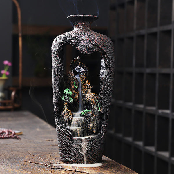 New resin backflow aromatherapy stove, creative alpine and flowing water aromatherapy stove home ornament backflow original fragrance - Toy Collection