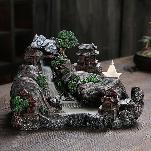 New Resin Agarwood Backflow Incense Burner Home Jewelry Ornament Creative Alpine Water Zen Return Incense Burner Original - Toy Collection