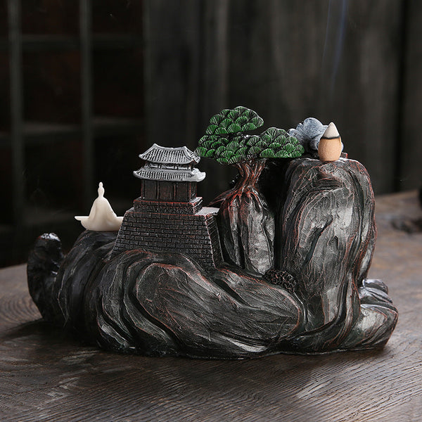 New Resin Agarwood Backflow Incense Burner Home Jewelry Ornament Creative Alpine Water Zen Return Incense Burner Original - Toy Collection