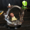 Ceramic backflow incense burner line incense holder original, antique lotus pond moonlight small novice incense burner creative ornament - Toy Collection