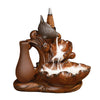 New ceramic backflow sandalwood burner, antique fish leaping lotus rose ornamental smoke backflow aromatherapy burner home ornament - Toy Collection