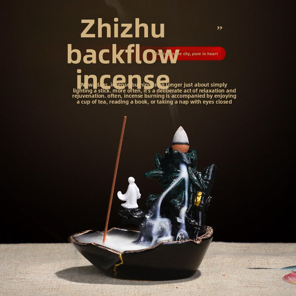 New Ceramic Smoke Backflow Aromatherapy Furnace, Creative Tiles Alpine Water Wenzhu Backflow Furnace Home Ornament - Toy Collection