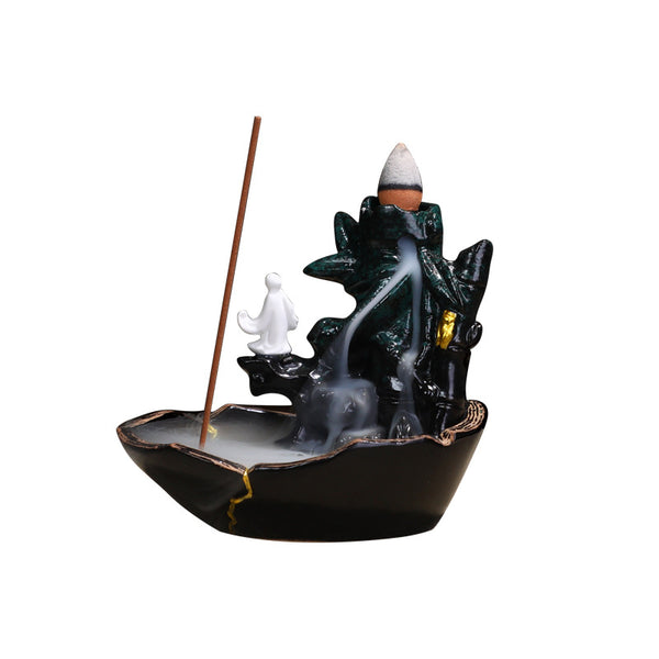 New Ceramic Smoke Backflow Aromatherapy Furnace, Creative Tiles Alpine Water Wenzhu Backflow Furnace Home Ornament - Toy Collection