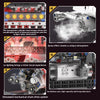 Supercar Ferrari, Enzo V12 engine, car engine building block model, light spray, toys