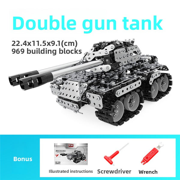 Building block assembly, adult, educational, over ten years old, children, toy tank, three-dimensional high-difficulty 3d metal, model warship