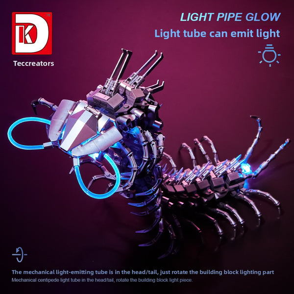 Mechanical centipede, light version spider, puzzle small particle assembly building block science and education assembly toy, gift