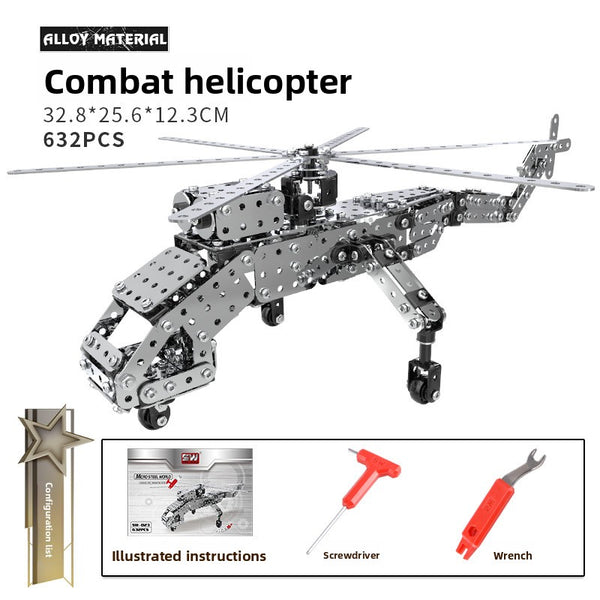 Building block assembly, adult, educational, over ten years old, children, toy tank, three-dimensional high-difficulty 3d metal, model warship