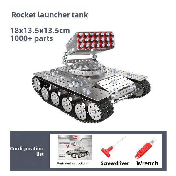Building block assembly, adult, educational, over ten years old, children, toy tank, three-dimensional high-difficulty 3d metal, model warship