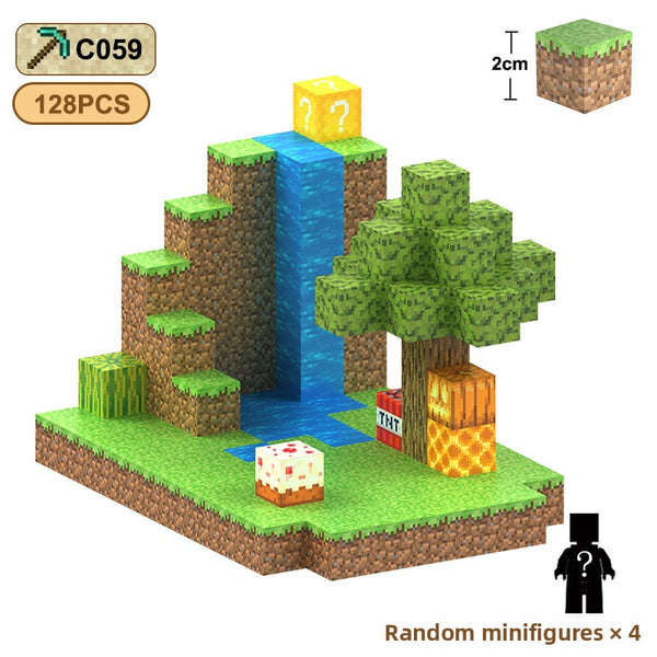 Magnetic building block assemble my world 2cm, six-sided magnetic square children's puzzle building block