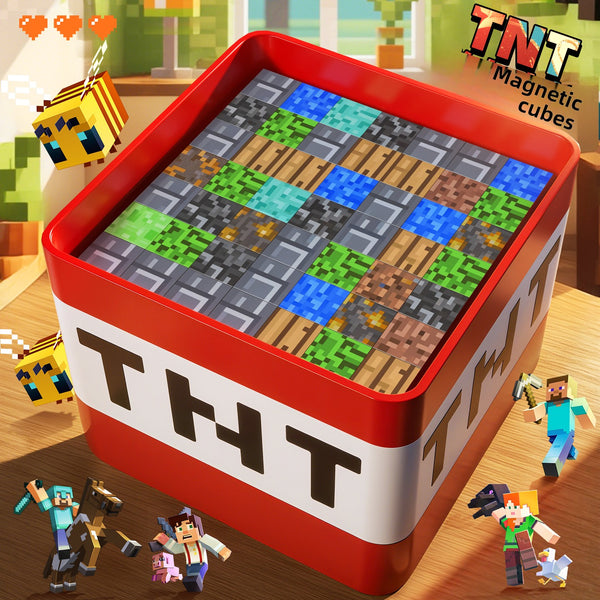 Minecraft magnetic block TNT magnet magnetic iron building block mini educational children toy boy