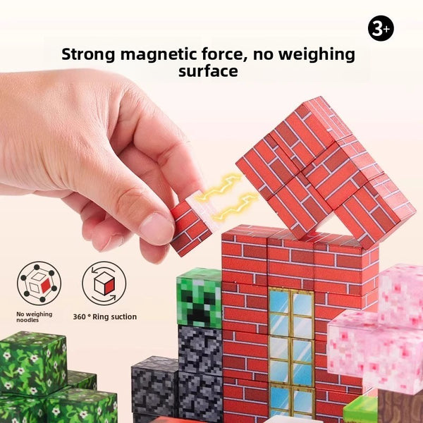 Minecraft magnetic block TNT magnet magnetic iron building block mini educational children toy boy