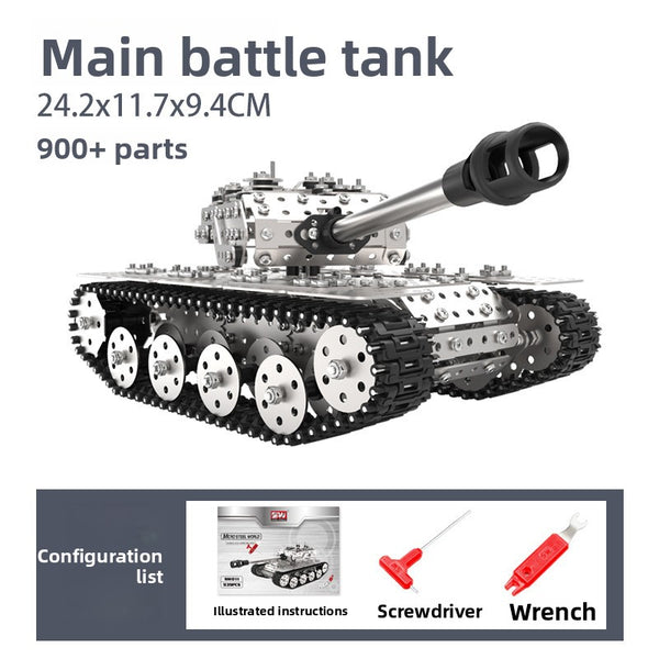 Building block assembly, adult, educational, over ten years old, children, toy tank, three-dimensional high-difficulty 3d metal, model warship