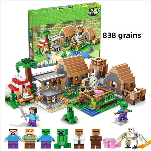 Compatible with Lego, Minecraft series building blocks Iron Puppet Fortress 21250 villages, assembled, educational toys