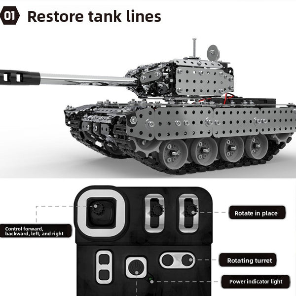 Building block assembly, adult, educational, over ten years old, children, toy tank, three-dimensional high-difficulty 3d metal, model warship
