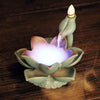 Dust ceramic smoke backflow aromatherapy stove, creative LED colorful lamp lotus backflow sandalwood stove craft ornament - Toy Collection