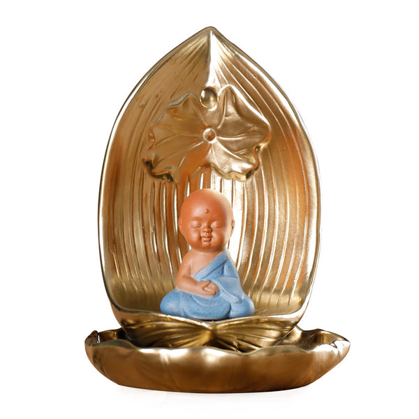 Original ceramic little gossip lion insert incense burner pan incense, gilt porcelain incense insert new Buddhist hall supplies - Toy Collection