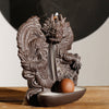 Purple sand smoke large backflow incense burner, creative dragon and phoenix Chengxiang backflow ornamental agarwood burner home ornament - Toy Collection