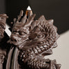 Purple sand smoke large backflow incense burner, creative dragon and phoenix Chengxiang backflow ornamental agarwood burner home ornament - Toy Collection