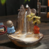 Original ceramic backflow incense burner, lotus pond moonlight aromatherapy burner, antique mountain and flowing water incense road creative ornament - Toy Collection