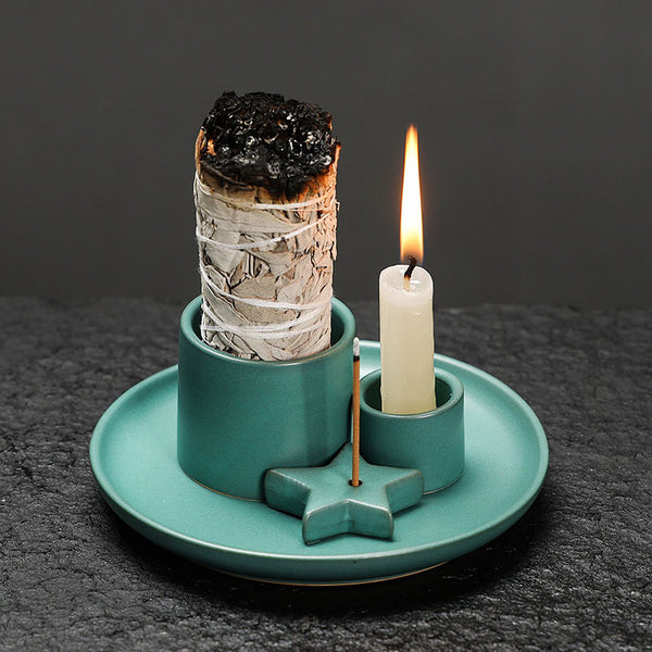 Peruvian Holy Stick Incense Tray Palo Santo Aromatherapy Stove, European and American California White Sage Burning Container - Toy Collection