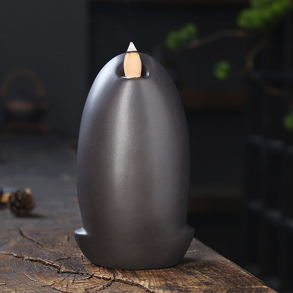 Original backflow incense burner, alpine and flowing water ceramics, tower incense burner creative view smoke agarwood road ornament - Toy Collection
