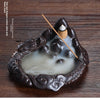 Original ceramic backflow aromatherapy stove, creative small purple sand dragon smoke backflow sandalwood stove handicraft ornament - Toy Collection