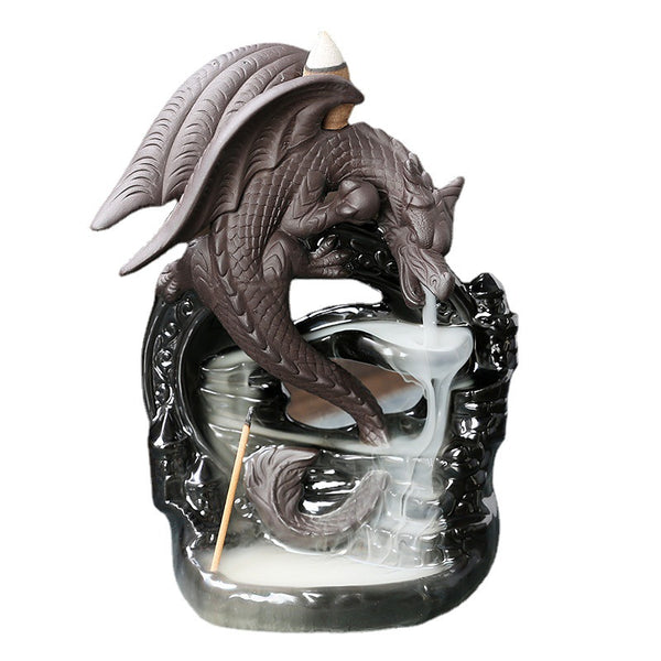 Original European Pterosaur Sandalwood Backflow Aromatherapy Furnace Creative Black Pterosaur Waterfall Backflow Aromatherapy Furnace Ornament - Toy Collection