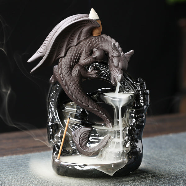 Original European Pterosaur Sandalwood Backflow Aromatherapy Furnace Creative Black Pterosaur Waterfall Backflow Aromatherapy Furnace Ornament - Toy Collection