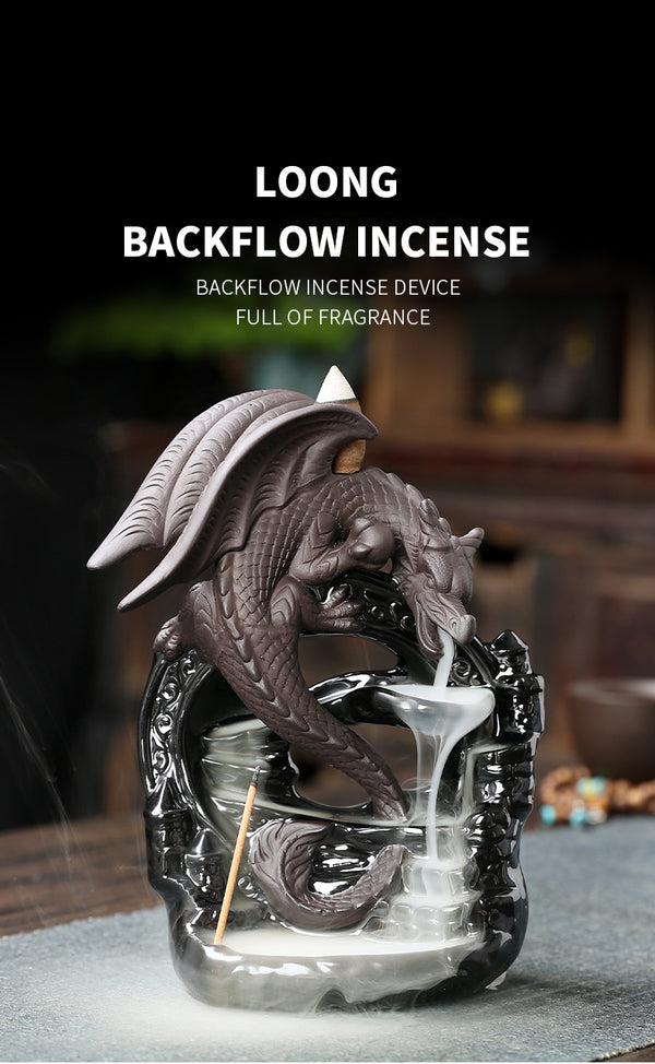 Original European Pterosaur Sandalwood Backflow Aromatherapy Furnace Creative Black Pterosaur Waterfall Backflow Aromatherapy Furnace Ornament - Toy Collection